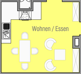 Wohnzimmer / Essbereich